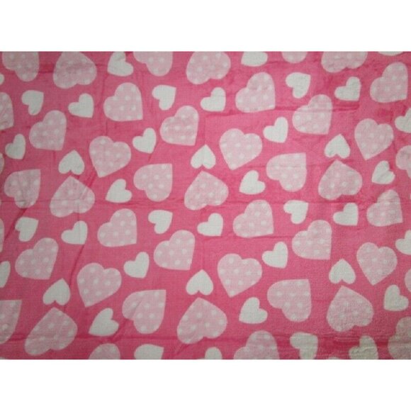 New Pink Valentine's Day Hearts Plush Fleece Throw GIFT Blanket Heart Love SOFT - Picture 3 of 5